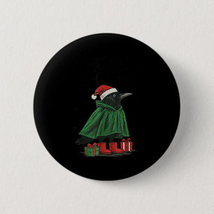 Badge Rond 5 Cm Joyeux Noël corbeau noir drôle F-caw-f Merry Xma