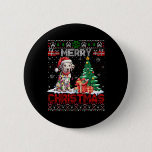 Badge Rond 5 Cm Joyeux Noël Dalmatien Famille Amoureux des chiens 