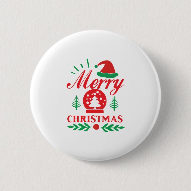 Badge Rond 5 Cm Joyeux Noël d'Art de Noël (Devant)