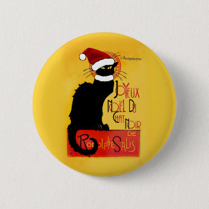 Badge Rond 5 Cm Joyeux Noël Du Chat Noir