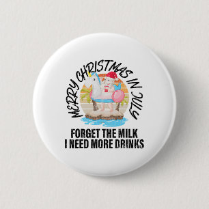 Badge Rond 5 Cm Joyeux Noël en Juillet Drôle de Père Noël Plage Ha