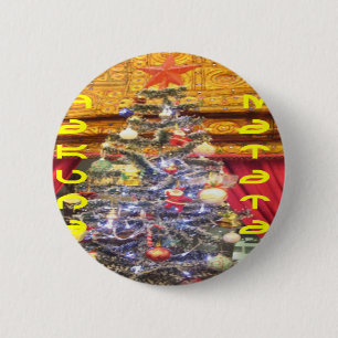 Badge Rond 5 Cm Joyeux Noël et Bonne Année Hakuna Matata.p