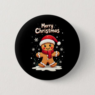Badge Rond 5 Cm Joyeux Noël Gingerbread Cookie Baking Girls Fu