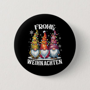 Badge Rond 5 Cm Joyeux Noël Gnome allemand de Noël