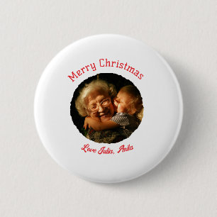 Badge Rond 5 Cm Joyeux Noël grand-mère fille photo cercle