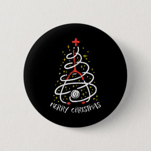 Badge Rond 5 Cm Joyeux Noël Infirmière Xmas Haut de Travail Femmes