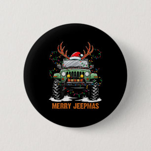 Badge Rond 5 Cm Joyeux Noël Jeepmas Xmas Santa Renne Hommes Bo
