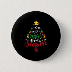 Badge Rond 5 Cm Joyeux Noël Jésus Est La Raison