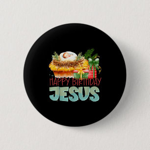 Badge Rond 5 Cm Joyeux Noël Jésus Est Le Cadeau Au Monde Chr