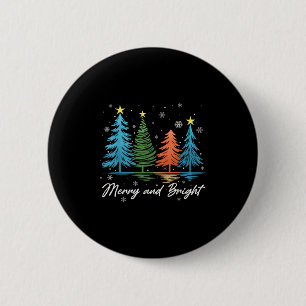 Badge Rond 5 Cm Joyeux Noël Joyeux Et Lumineux Arbre De Noël Femme