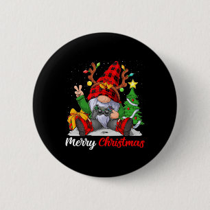 Badge Rond 5 Cm Joyeux Noël Joyeux Noël Joueur Gnome Jeu vidéo B