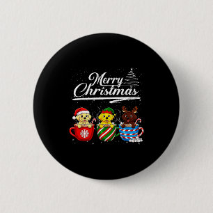 Badge Rond 5 Cm Joyeux Noël Labrador Retriever Renne Elfe Sa