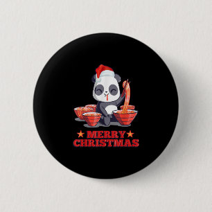 Badge Rond 5 Cm Joyeux Noël mignon Ramen Panda nouilles japonaises