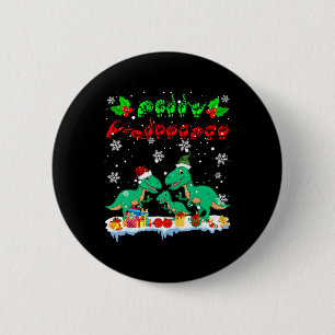 Badge Rond 5 Cm Joyeux Noël mignon Xmas T-rex Asl Langue des Signe