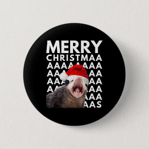 Badge Rond 5 Cm Joyeux Noël Opossum Criant Amusement Hommes Femmes
