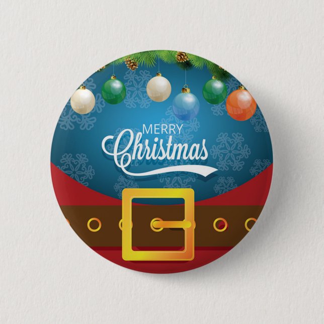 Badge Rond 5 Cm Joyeux Noël Père Noël (Devant)