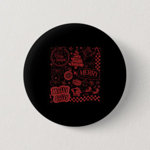 Badge Rond 5 Cm Joyeux Noël Père Noël Bonhomme de neige Renne C'es