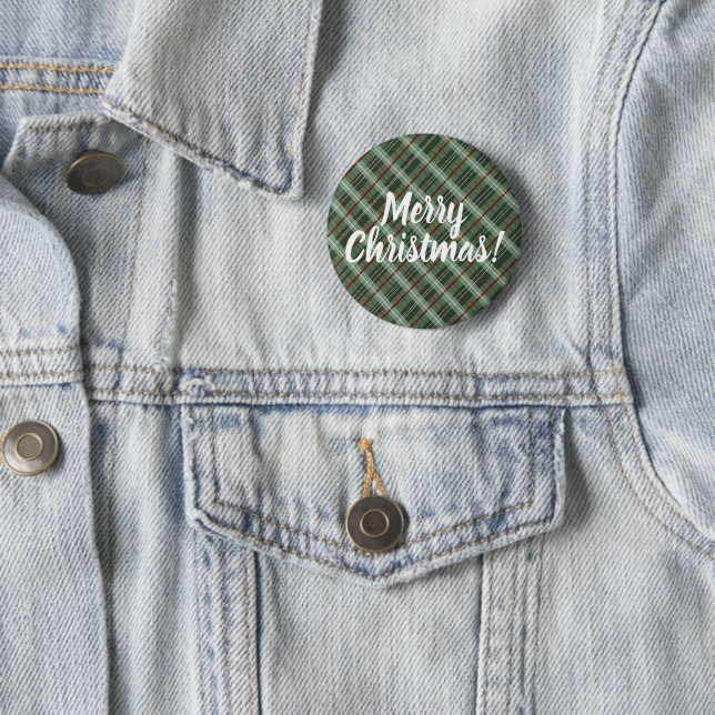 Badge Rond 5 Cm Joyeux Noël Plaid personnalisable (En situation)