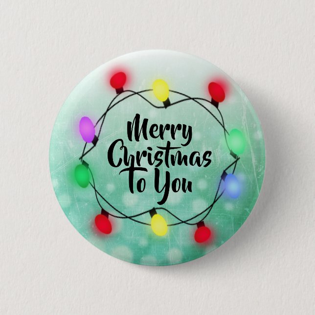 Badge Rond 5 Cm Joyeux Noël pour vous Lumières Noël (Devant)