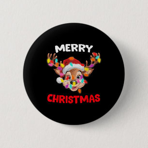 Badge Rond 5 Cm Joyeux Noël Reindeer Joyeux Noël Famille Hommes co
