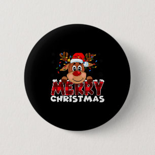 Badge Rond 5 Cm Joyeux Noël Renne Hommes Femmes Famille Assorti