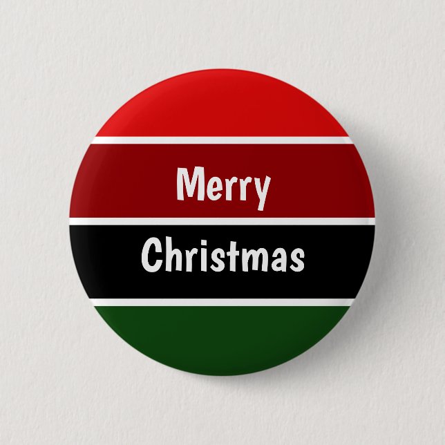 Badge Rond 5 Cm Joyeux Noël Rouge Et Vert (Devant)