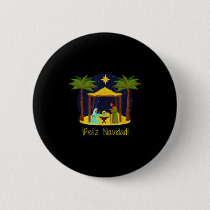Badge Rond 5 Cm Joyeux Noël ! T-shirt de Noël chrétien espagnol