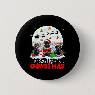Badge Rond 5 Cm Joyeux Noël trois Père Noël Elf Reindeer Cane Cors