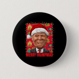 Badge Rond 5 Cm Joyeux Noël Trump 2024