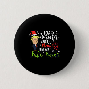 Badge Rond 5 Cm Joyeux Noël Trump Cher Père Noël Fausse Nouvelle D