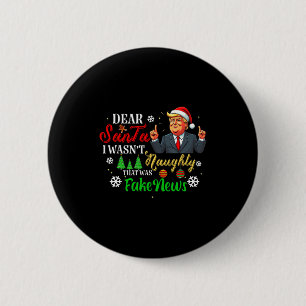 Badge Rond 5 Cm Joyeux Noël Trump Cher Père Noël Nouvelles Fausse 