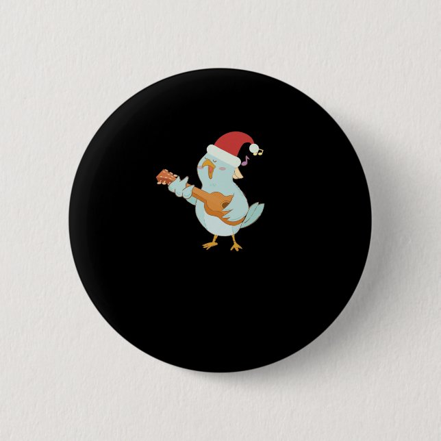 Badge Rond 5 Cm Joyeux Noël Ukulele (Devant)