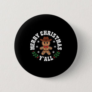Badge Rond 5 Cm Joyeux Noël Yall Gingerbread Cowboy Howdy West