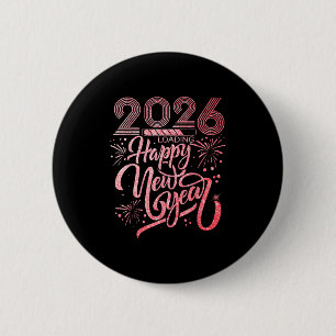 Badge Rond 5 Cm Joyeux Nouvel An 2026 Chargement de Fireworks Part