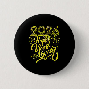Badge Rond 5 Cm Joyeux Nouvel An 2026 Chargement de Fireworks Part