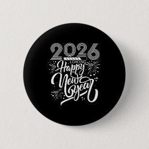 Badge Rond 5 Cm Joyeux Nouvel An 2026 Fireworks Chargement Nouvel 