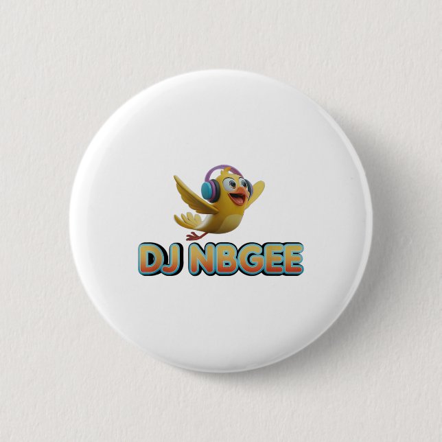 Badge Rond 5 Cm Joyeux Oiseau Jaune _1 (Devant)