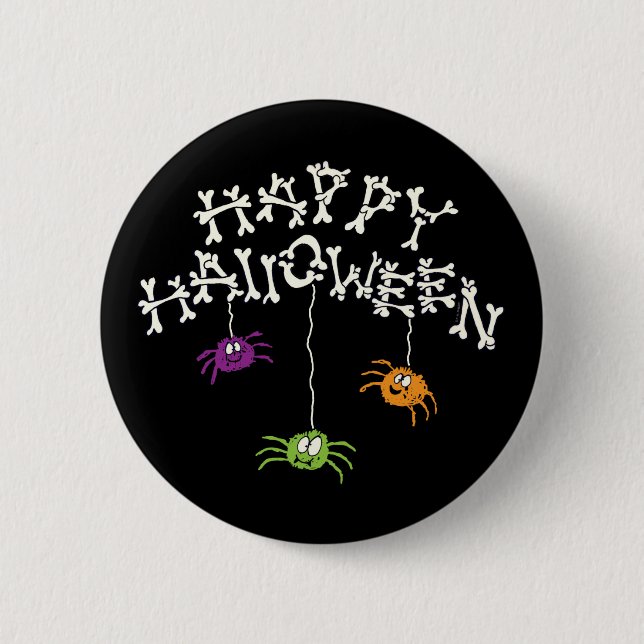 Badge Rond 5 Cm Joyeux os d'Halloween (Devant)