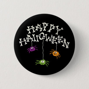 Badge Rond 5 Cm Joyeux os d'Halloween