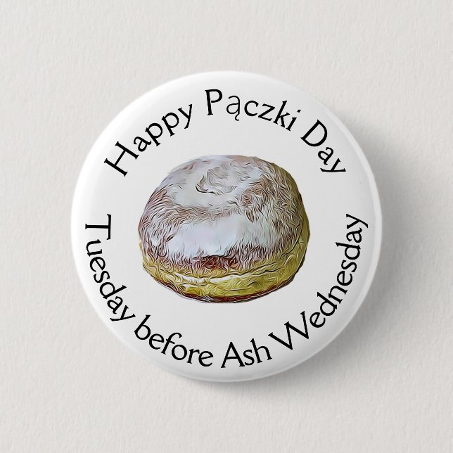 Badge Rond 5 Cm Joyeux Pączki Jour Nourriture Fête (Devant)