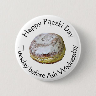 Badge Rond 5 Cm Joyeux Pączki Jour Nourriture Fête