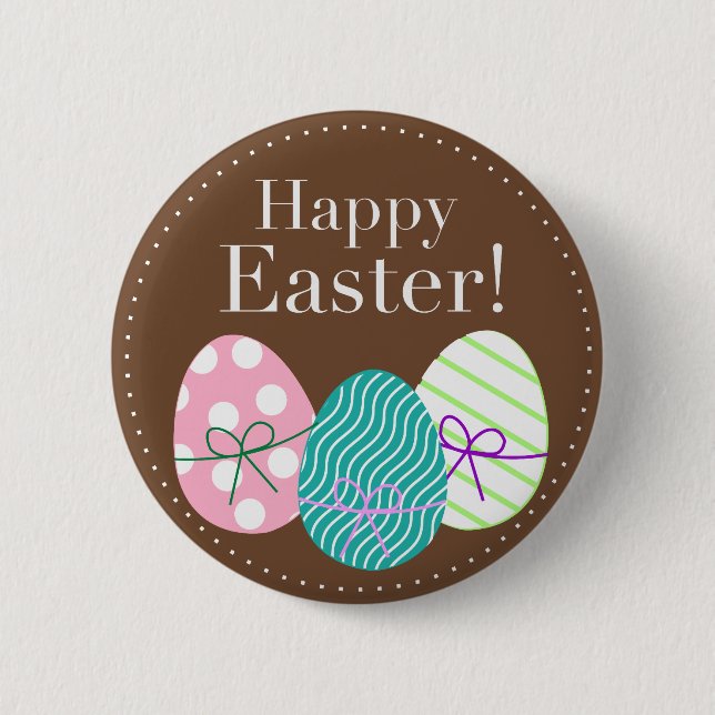 Badge Rond 5 Cm Joyeux Pâques (Devant)