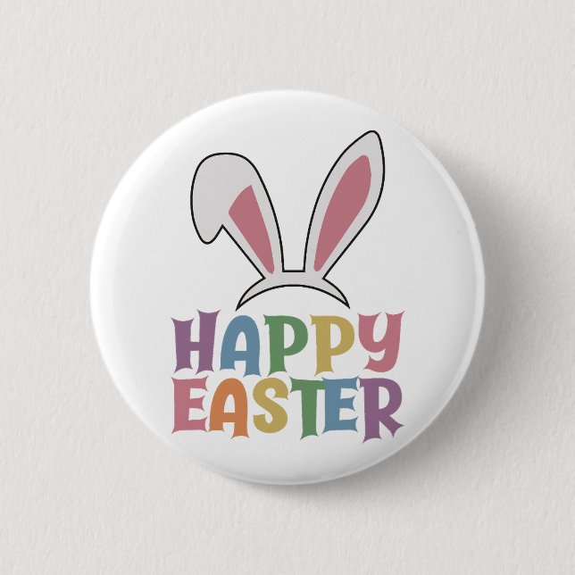 Badge Rond 5 Cm Joyeux Pâques (Devant)