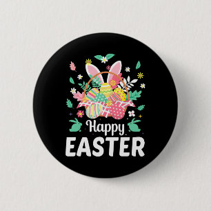 Badge Rond 5 Cm Joyeux Pâques Citations Œuf Lapin Floral Cadeaux F