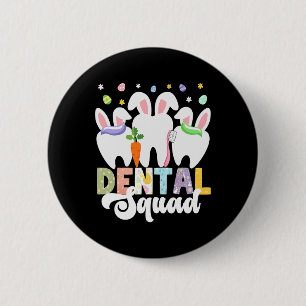 Badge Rond 5 Cm Joyeux Pâques Dentiste Chasse aux œufs Lapin Denta