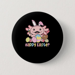 Badge Rond 5 Cm Joyeux Pâques Mignonne Axolotl Pâques Avec Oeufs D