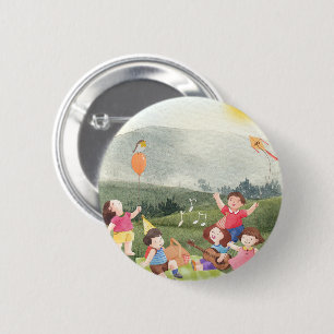 Badge Rond 5 Cm Joyeux pique-nique modifiable Anniversaire Jardin