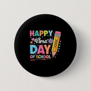 Badge Rond 5 Cm Joyeux Premier Jour De L'École Crayon Enseignant C