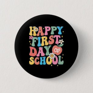 Badge Rond 5 Cm Joyeux premier jour d'école enseignant garçons fil