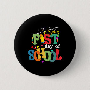 Badge Rond 5 Cm Joyeux premier jour d'école retour à l'école ensei